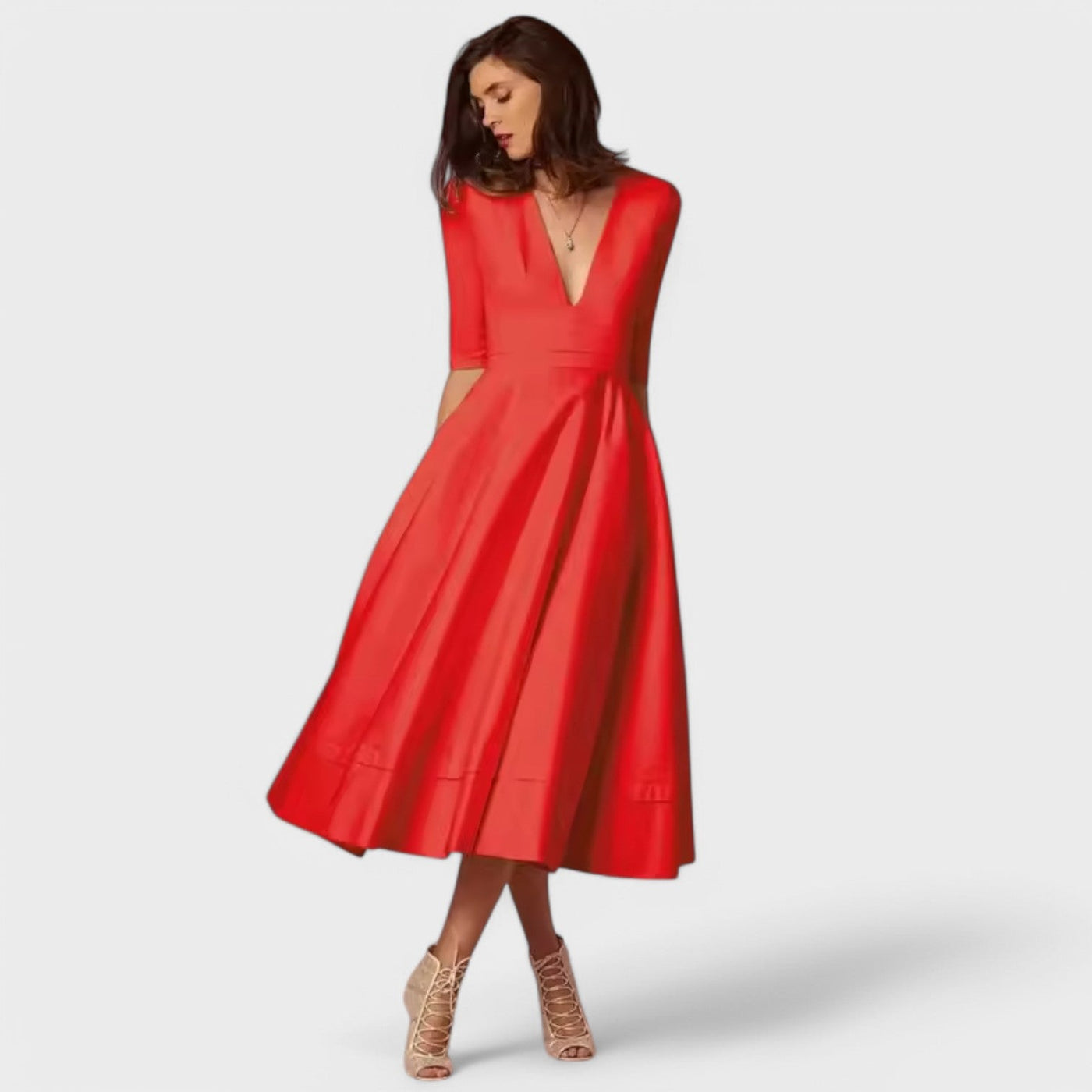 Helena - Vestido elegante com decote em V