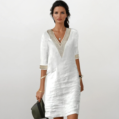 Mariana - Vestido feminino de algodão e linho